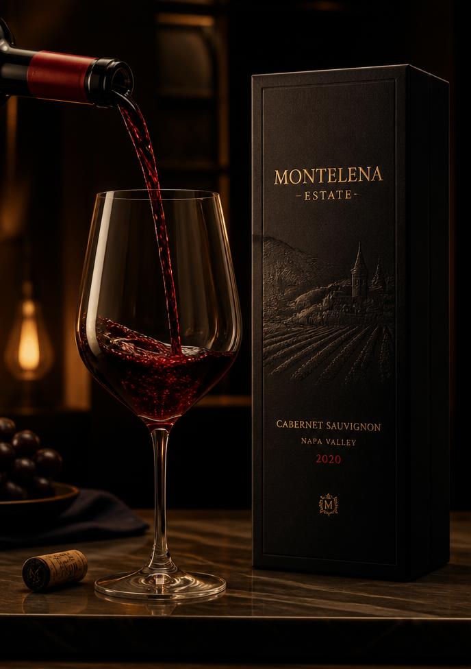 Service d'un vin rouge de spécialité
